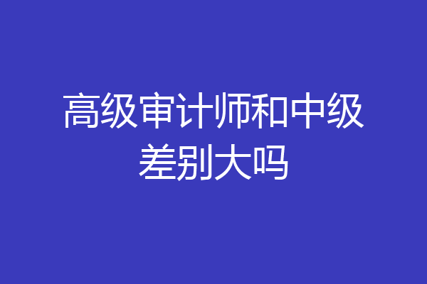 高级审计师和中级差别大吗