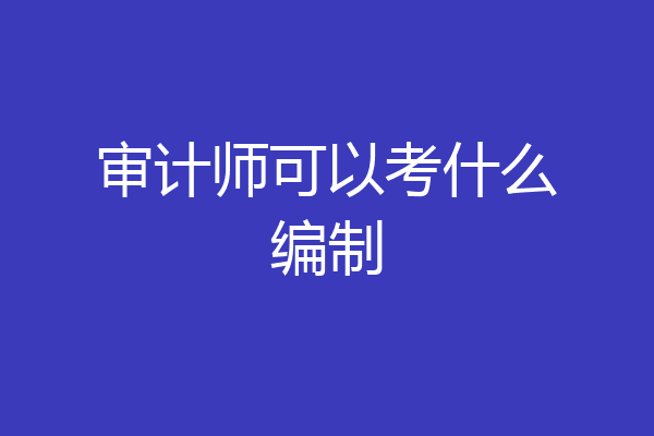 审计师可以考什么编制