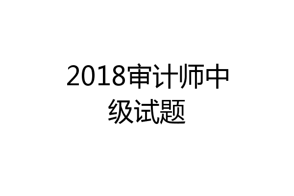 2018审计师中级试题