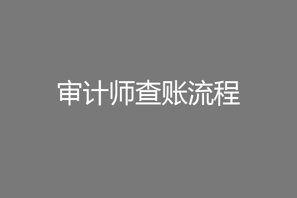 审计师查账流程