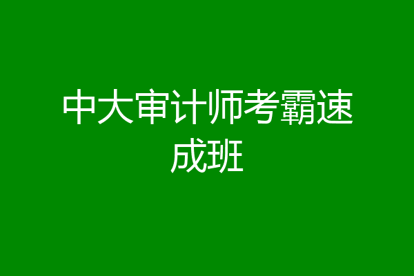 中大审计师考霸速成班