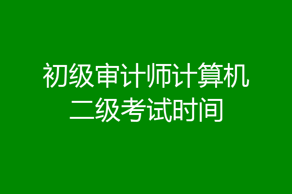 初级审计师计算机二级考试时间