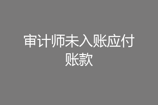 审计师未入账应付账款