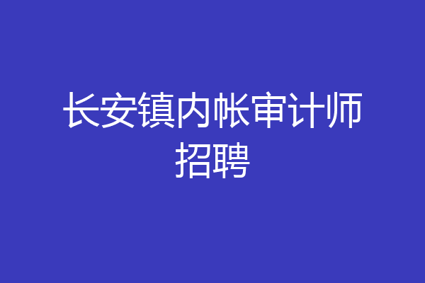 长安镇内帐审计师招聘