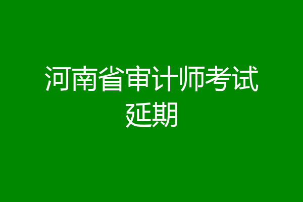 河南省审计师考试延期