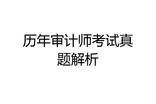历年审计师考试真题解析