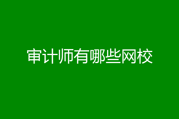 审计师有哪些网校