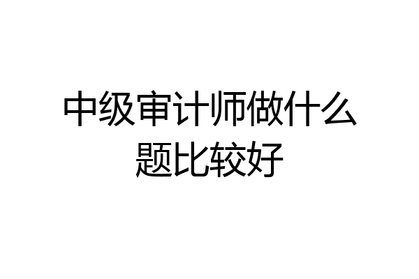 中级审计师做什么题比较好