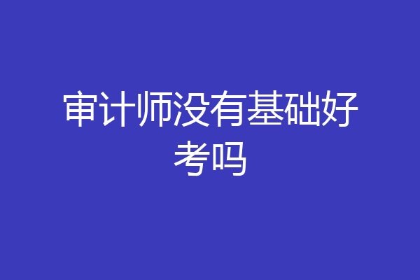 审计师没有基础好考吗