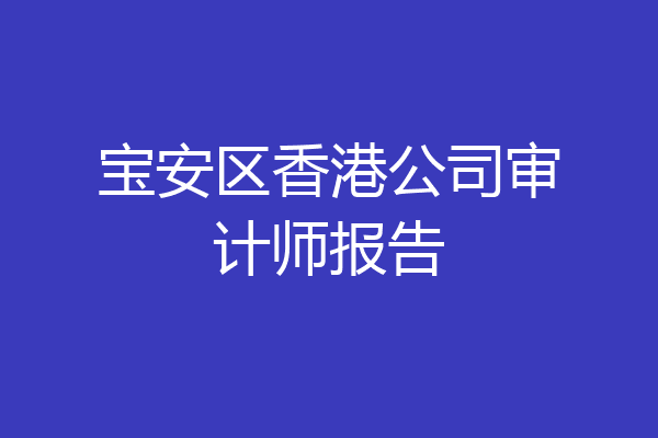 宝安区香港公司审计师报告