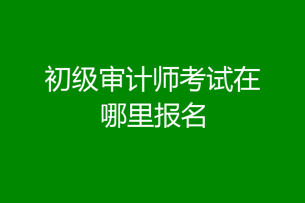 初级审计师考试在哪里报名