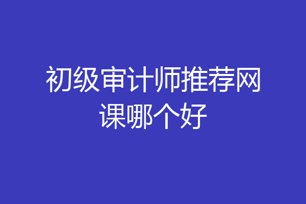 初级审计师推荐网课哪个好