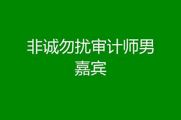 非诚勿扰审计师男嘉宾