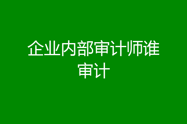 企业内部审计师谁审计