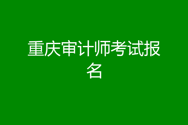 重庆审计师考试报名