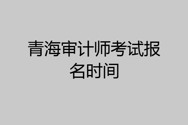 青海审计师考试报名时间