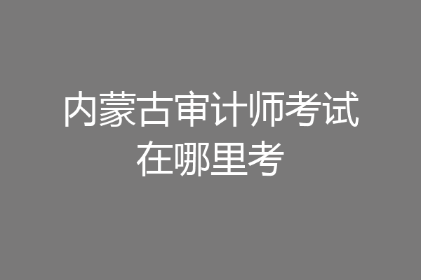 内蒙古审计师考试在哪里考