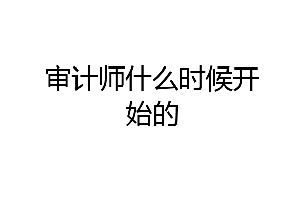 审计师什么时候开始的