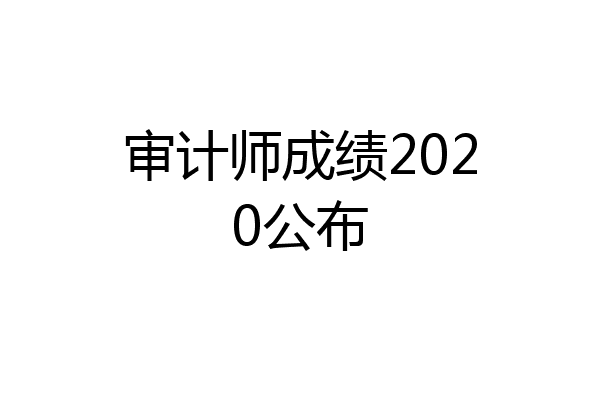 审计师成绩2020公布