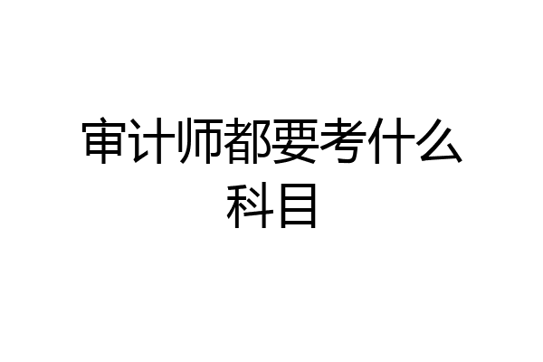审计师都要考什么科目