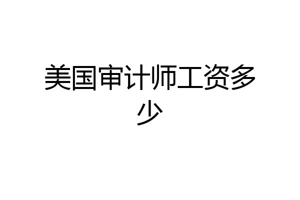 美国审计师工资多少