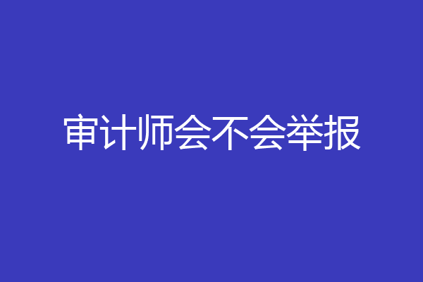 审计师会不会举报