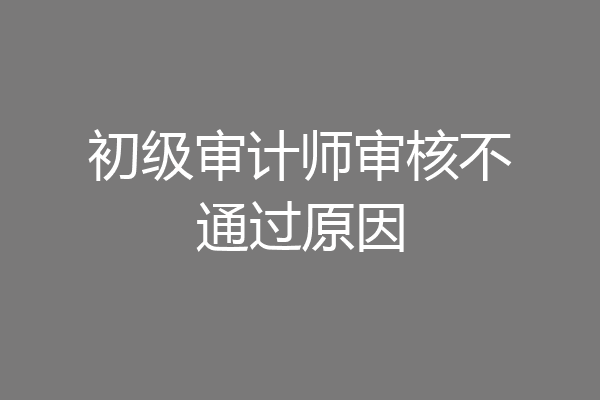 初级审计师审核不通过原因