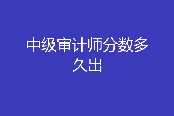 中级审计师分数多久出
