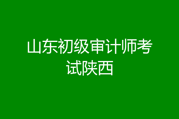 山东初级审计师考试陕西
