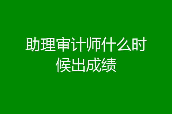 助理审计师什么时候出成绩