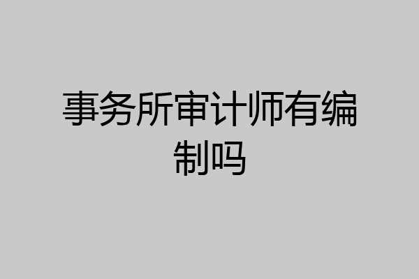 事务所审计师有编制吗
