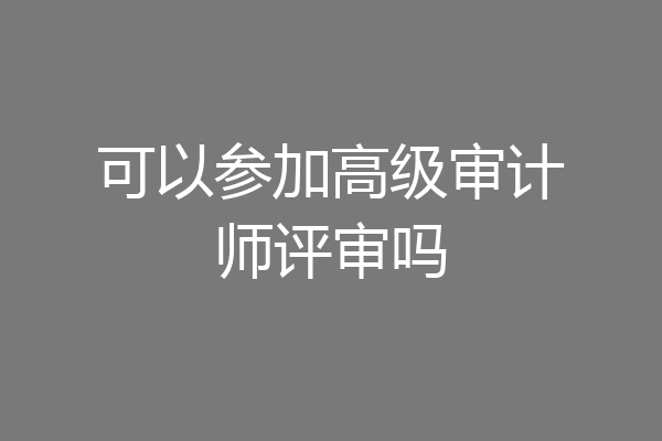 可以参加高级审计师评审吗
