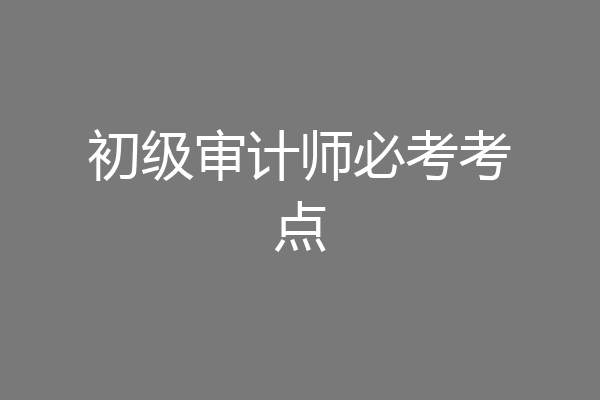 初级审计师必考考点