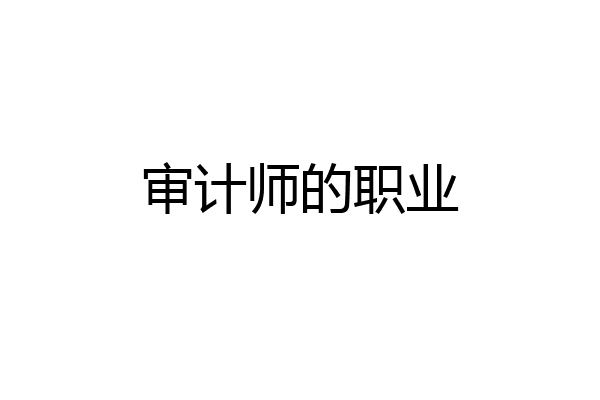 审计师的职业