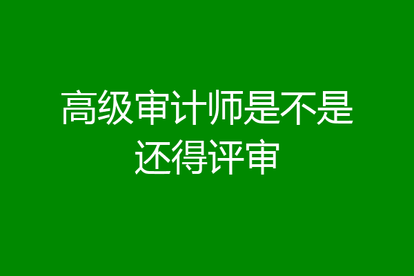 高级审计师是不是还得评审