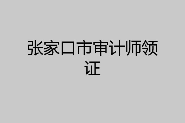 张家口市审计师领证