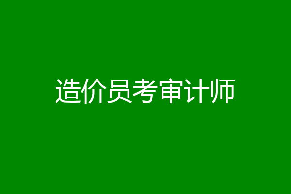 造价员考审计师