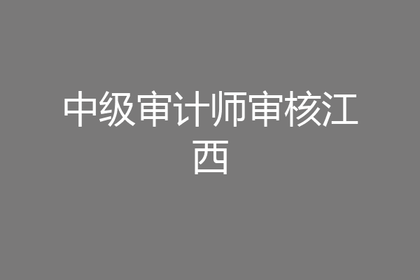中级审计师审核江西