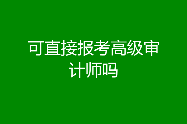 可直接报考高级审计师吗