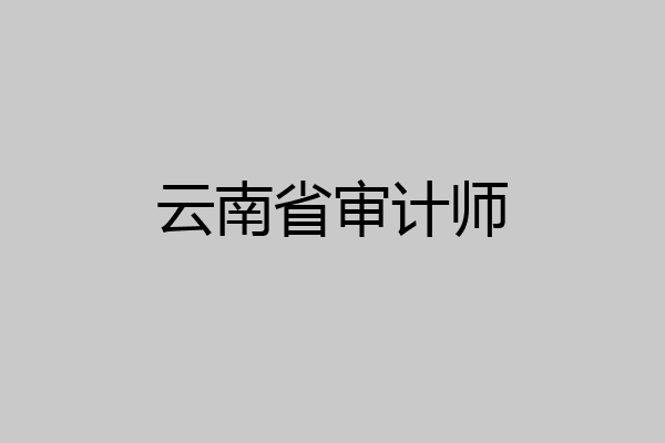 云南省审计师