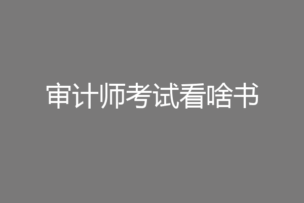 审计师考试看啥书