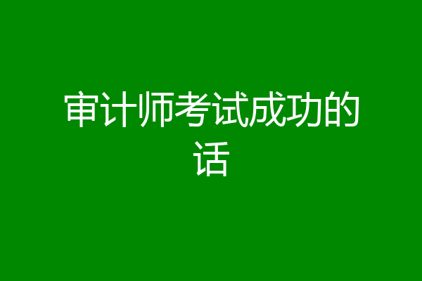 审计师考试成功的话