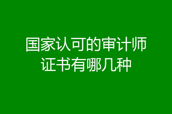 国家认可的审计师证书有哪几种