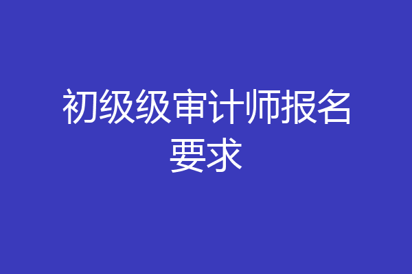 初级级审计师报名要求