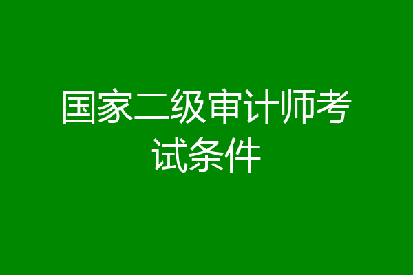 国家二级审计师考试条件