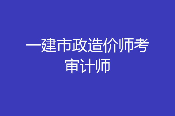 一建市政造价师考审计师