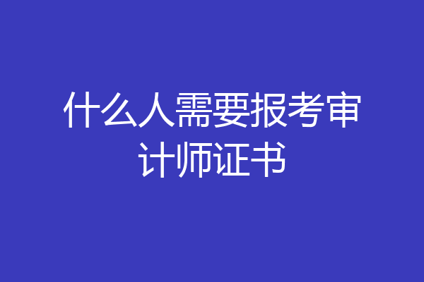 什么人需要报考审计师证书