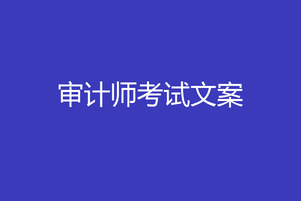 审计师考试文案