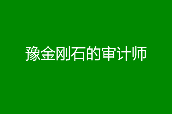 豫金刚石的审计师