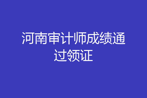 河南审计师成绩通过领证